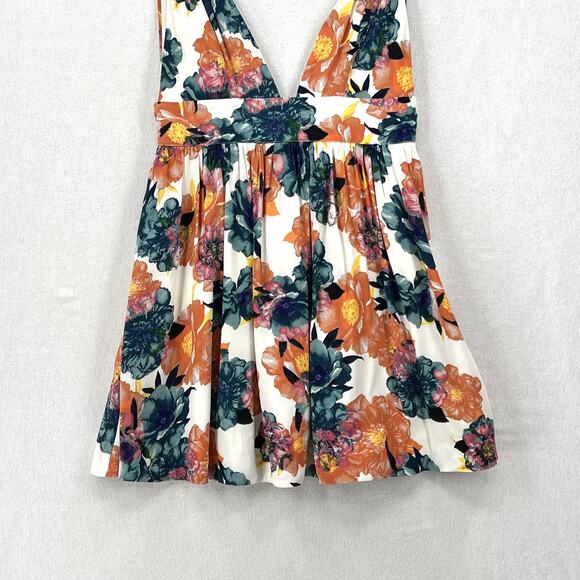 NBD Lightning Floral Print Skater Dress Women Medium White Multi Plunging V-neck - Picture 10 of 16